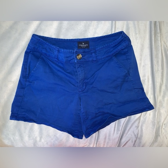 American eagle cobalt Blue Women's midi stretch Shorts size 6 - Picture 1 of 5